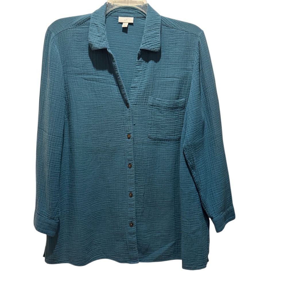 J.Jill Teal Button-Up Women's Top